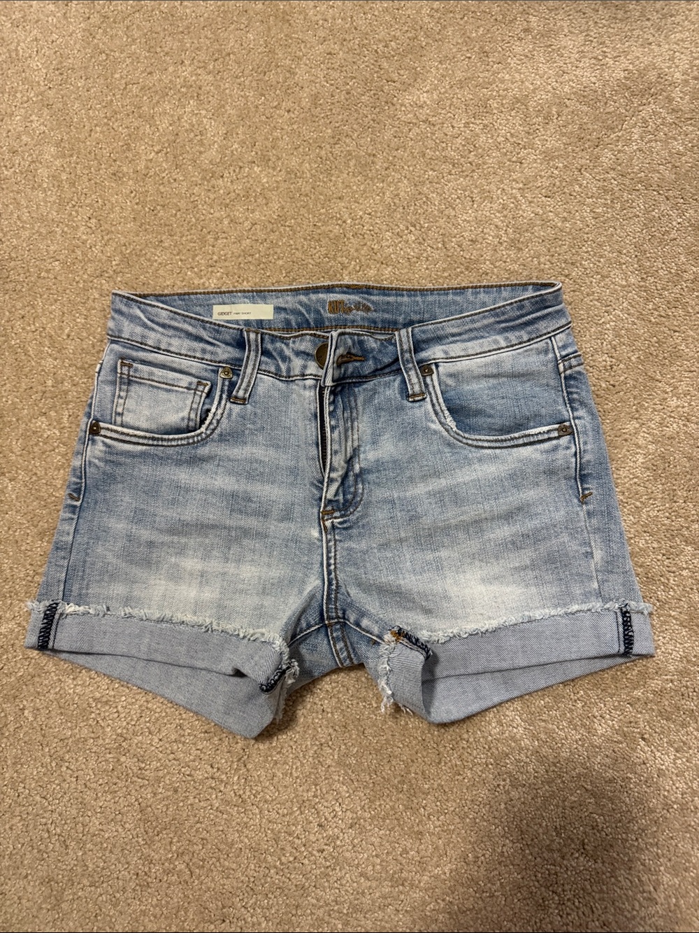 Kut from the Kloth Light Blue Rolled Hem Denim Shorts